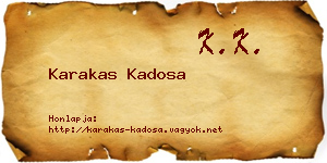 Karakas Kadosa névjegykártya